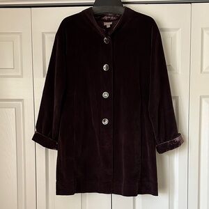 Corduroy/Velvet plum J. Jill jacket